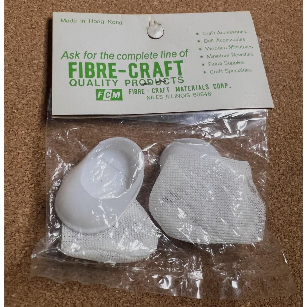 Fibre Craft Doll Shoes. Size 3 1/2. Vintage new in package